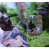 Aquarium Broken Barrel Cave Decor, Fish Tank Mountain Cave Ornaments for Betta Fish Hiding Hole House Shelter (Brown)