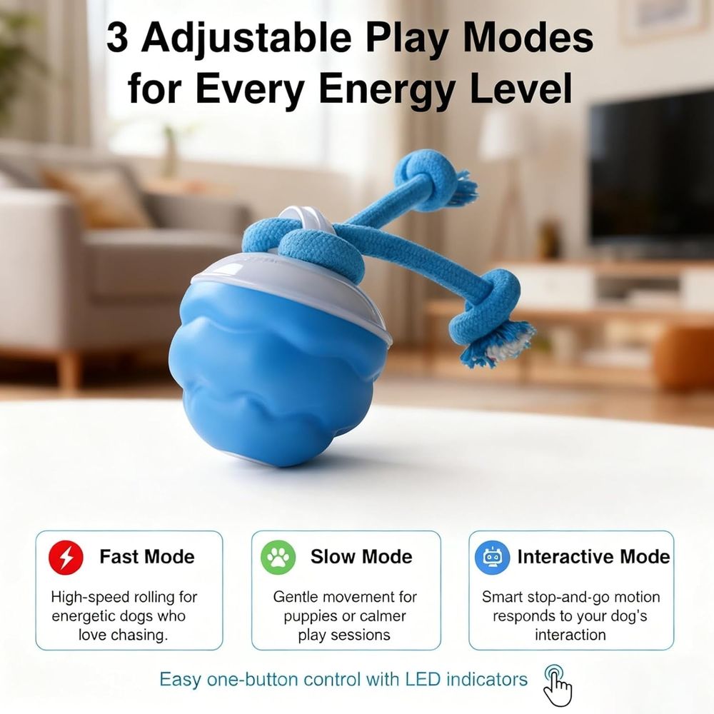 Chase Buddy Dog Toy, Interactive Motion Activated Rolling Dog Ball, Automatic Moving Dogs Toy for Boredom Stimulating,  Upgraded USB Rechargeable Self Play Ball