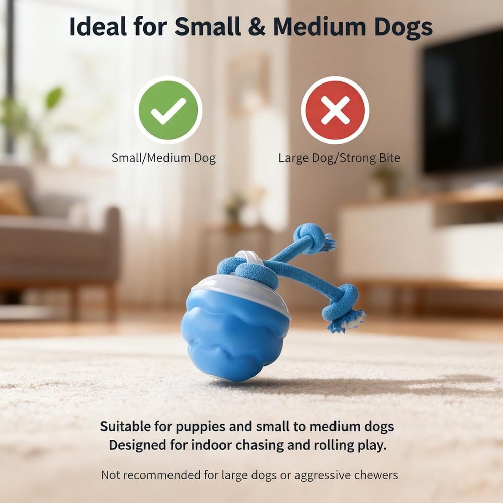 Chase Buddy Dog Toy, Interactive Motion Activated Rolling Dog Ball, Automatic Moving Dogs Toy for Boredom Stimulating,  Upgraded USB Rechargeable Self Play Ball