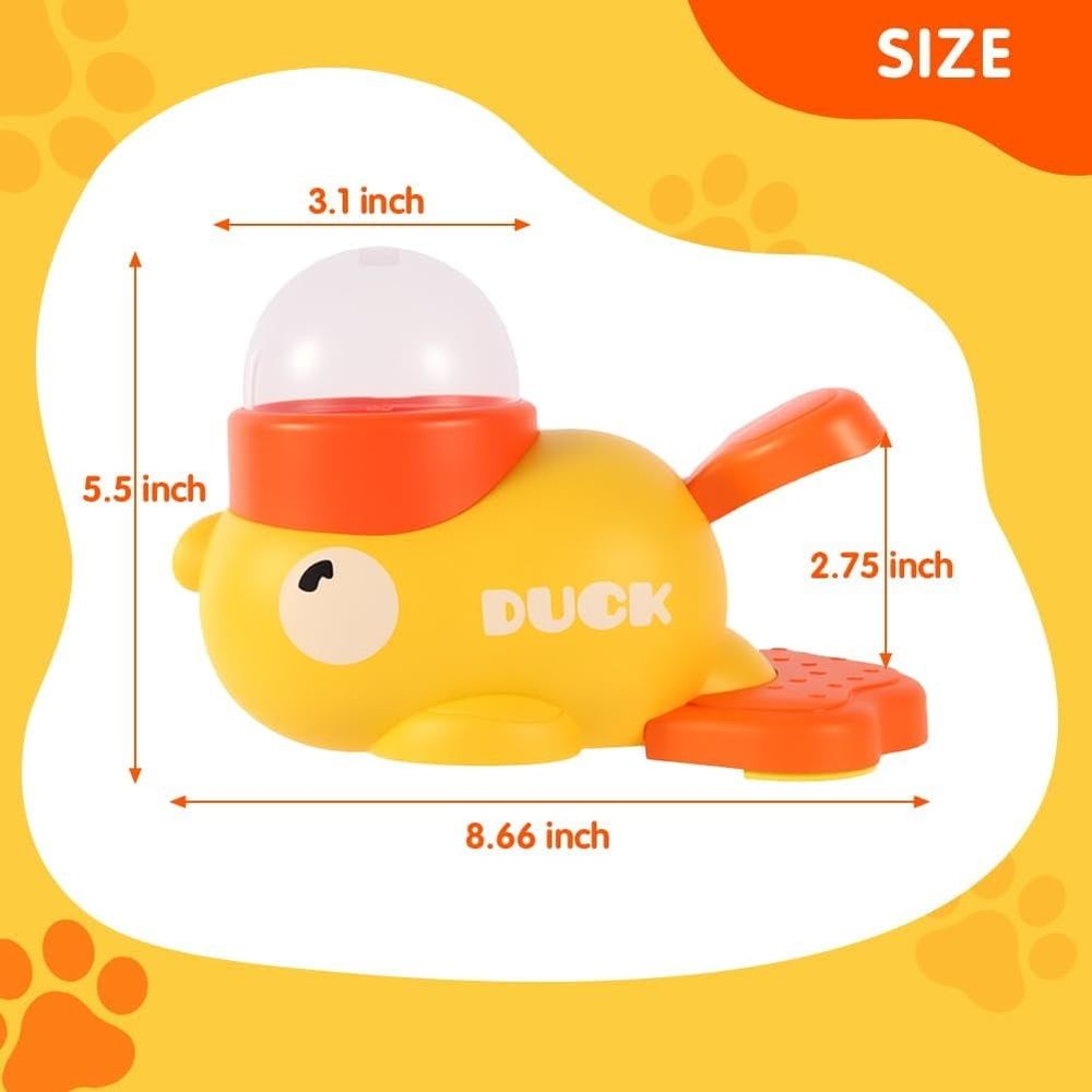 Duck Cat Treat Dispenser, Interactive Slow Feeder Puzzle Toy with Adjustable Openings for Dogs and Cats, IQ Training Pet Enrichment Toy to Reduce Bloating