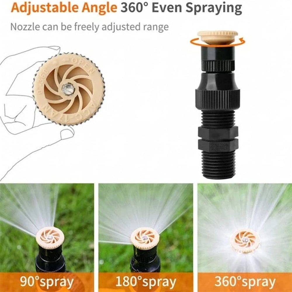 3PCS 360 Degree Rotation Auto Irrigation System Garden Lawn Sprinkler Set for Patio Garden Watering