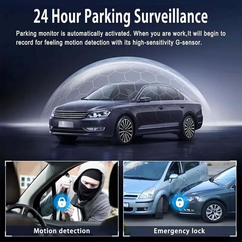 New Four-Record Monitoring Driving Recorder, 360° Full View Car 4 Channel Dashcam System, 1080P HD with Infrared Lamps Night Vision, Parking Mode, Loop Recording, 64 128GB Card