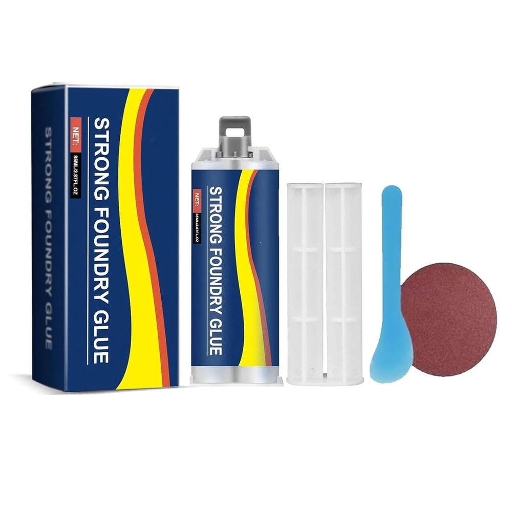 Metal Foundry Glue Set, Strong Foundry Glue for Metal, Enhanced Casting Glue, Professional Grade Adhesive for Metals, Plastic and Steel Crack Repair, DIY Crafts, Cold & Heat Resistant