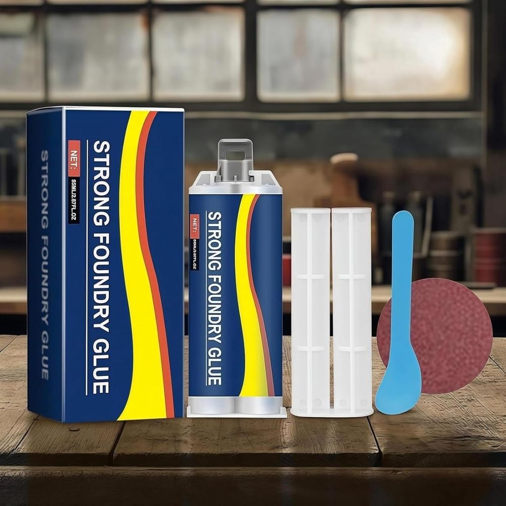 Metal Foundry Glue Set, Strong Foundry Glue for Metal, Enhanced Casting Glue, Professional Grade Adhesive for Metals, Plastic and Steel Crack Repair, DIY Crafts, Cold & Heat Resistant