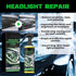 Headlight Restoration Fluid for Automobiles, Car Headlight Restoration Kit, Upgraded Headlight Restoration Coating Spray Kit, for Repair of Scratch,Yellowed, Haze