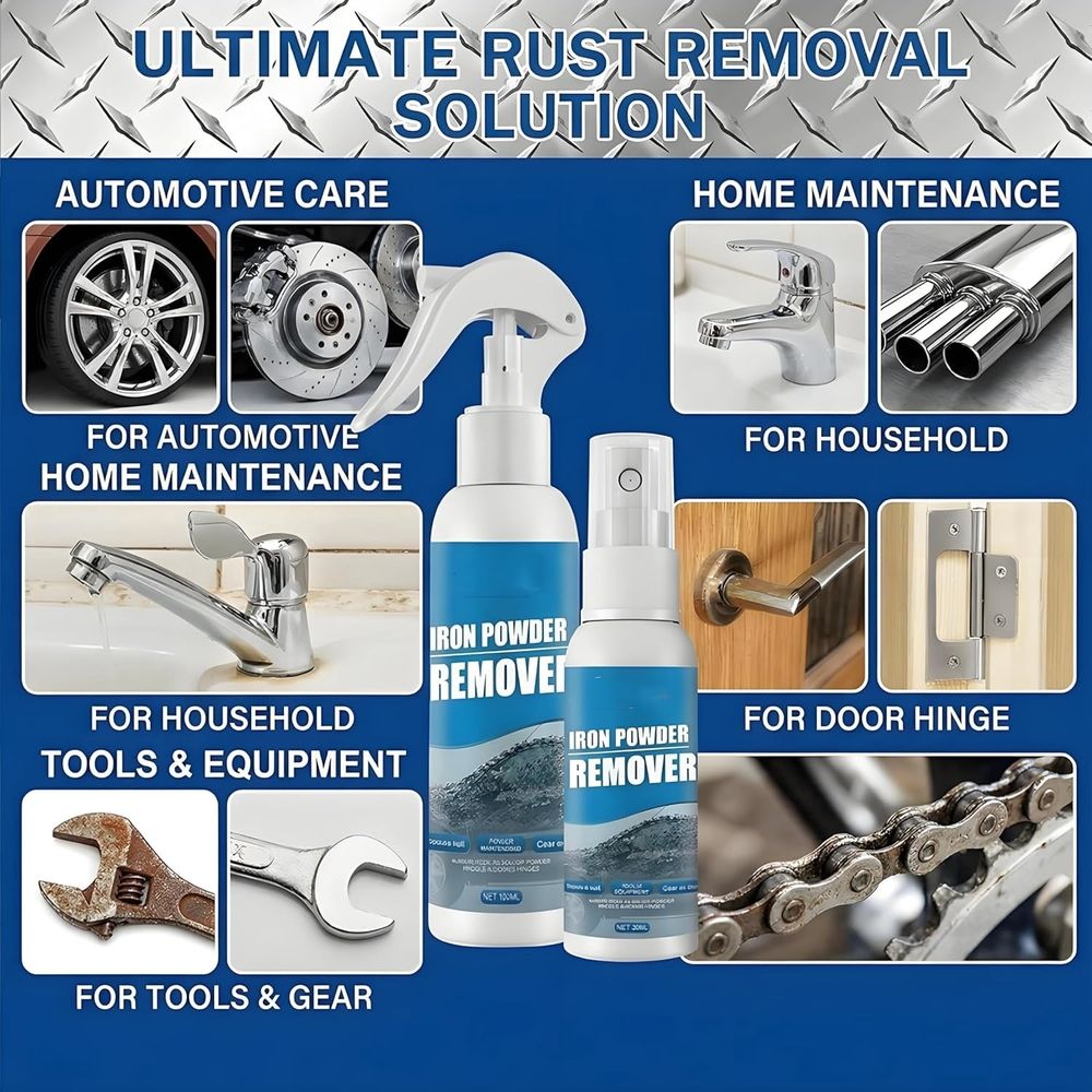 Multi-functional Quick-Acting Rust Removal Spray, 100 Ml Large Capacity Fast Acting Rust Remover Spray, Application for Metal Bikes Tools Tools Cars & Household Surfaces.