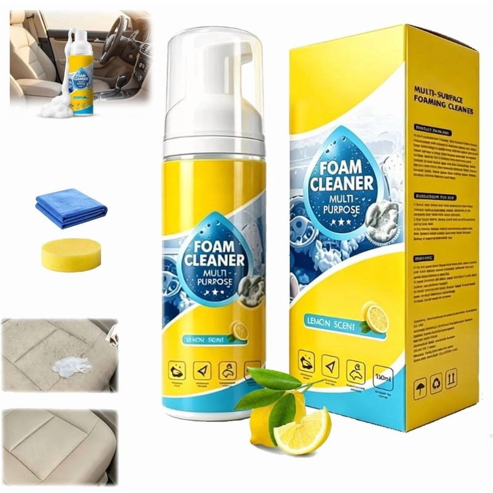 Multifunctional Foam Cleaner, Powerful & Multipurpose Car Interior Foam Cleaners, All-Purpose Rinse-Free Foam Cleaner Spray, for Car, Kitchen, Bathroom