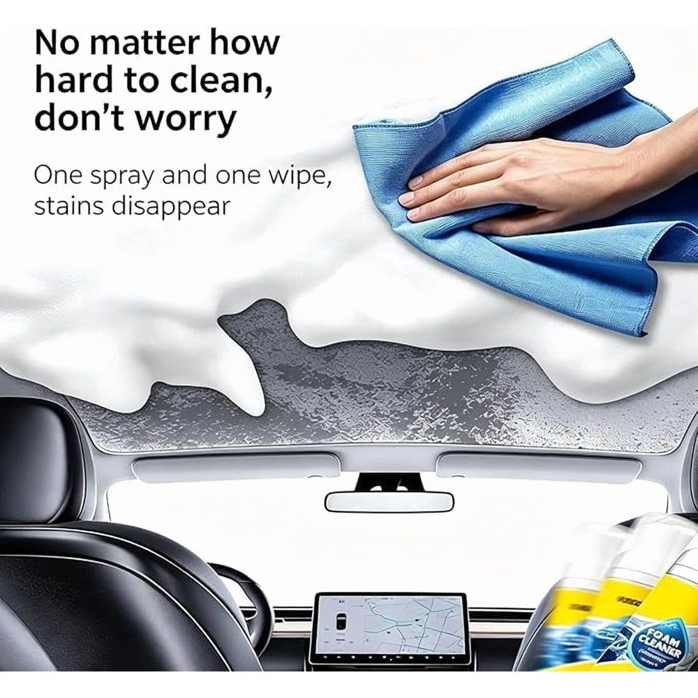 Multifunctional Foam Cleaner, Powerful & Multipurpose Car Interior Foam Cleaners, All-Purpose Rinse-Free Foam Cleaner Spray, for Car, Kitchen, Bathroom