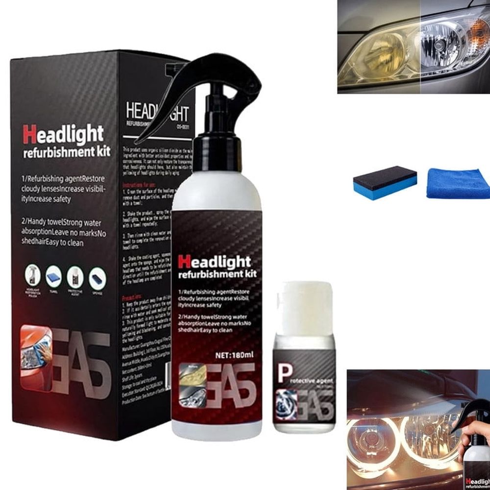 Advanced Car Headlight Restoration Kit,  New Erase Yellowing & Oxidation Restores Clarity with Long-Lasting UV & Ceramic Shield, Headlight Cleaner, Headlight Restoration Spray