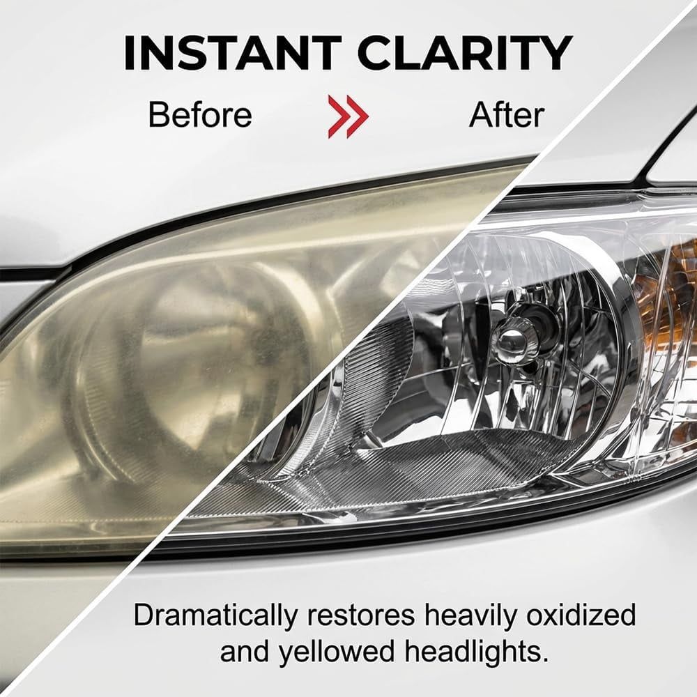 Advanced Car Headlight Restoration Kit,  New Erase Yellowing & Oxidation Restores Clarity with Long-Lasting UV & Ceramic Shield, Headlight Cleaner, Headlight Restoration Spray