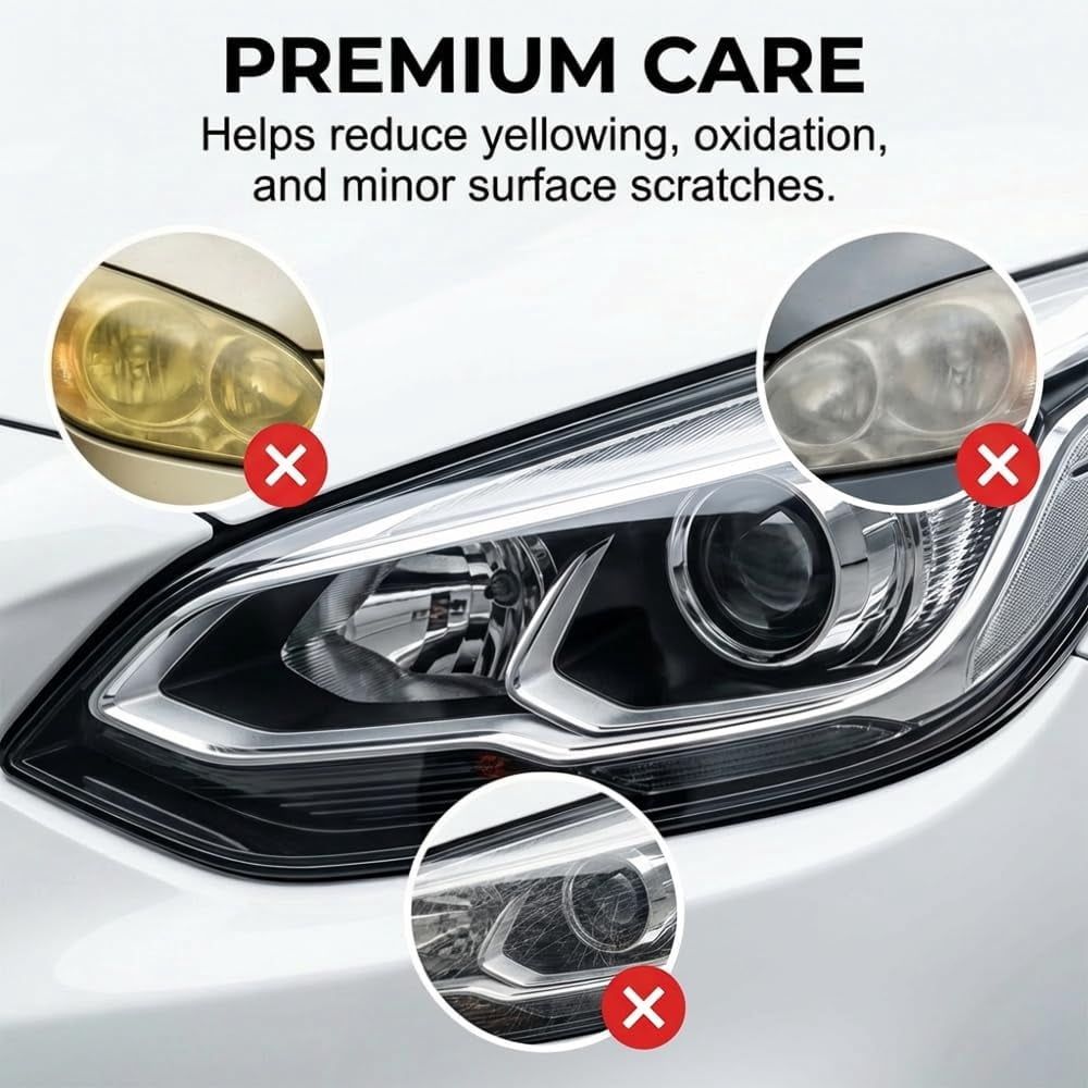 Advanced Car Headlight Restoration Kit,  New Erase Yellowing & Oxidation Restores Clarity with Long-Lasting UV & Ceramic Shield, Headlight Cleaner, Headlight Restoration Spray