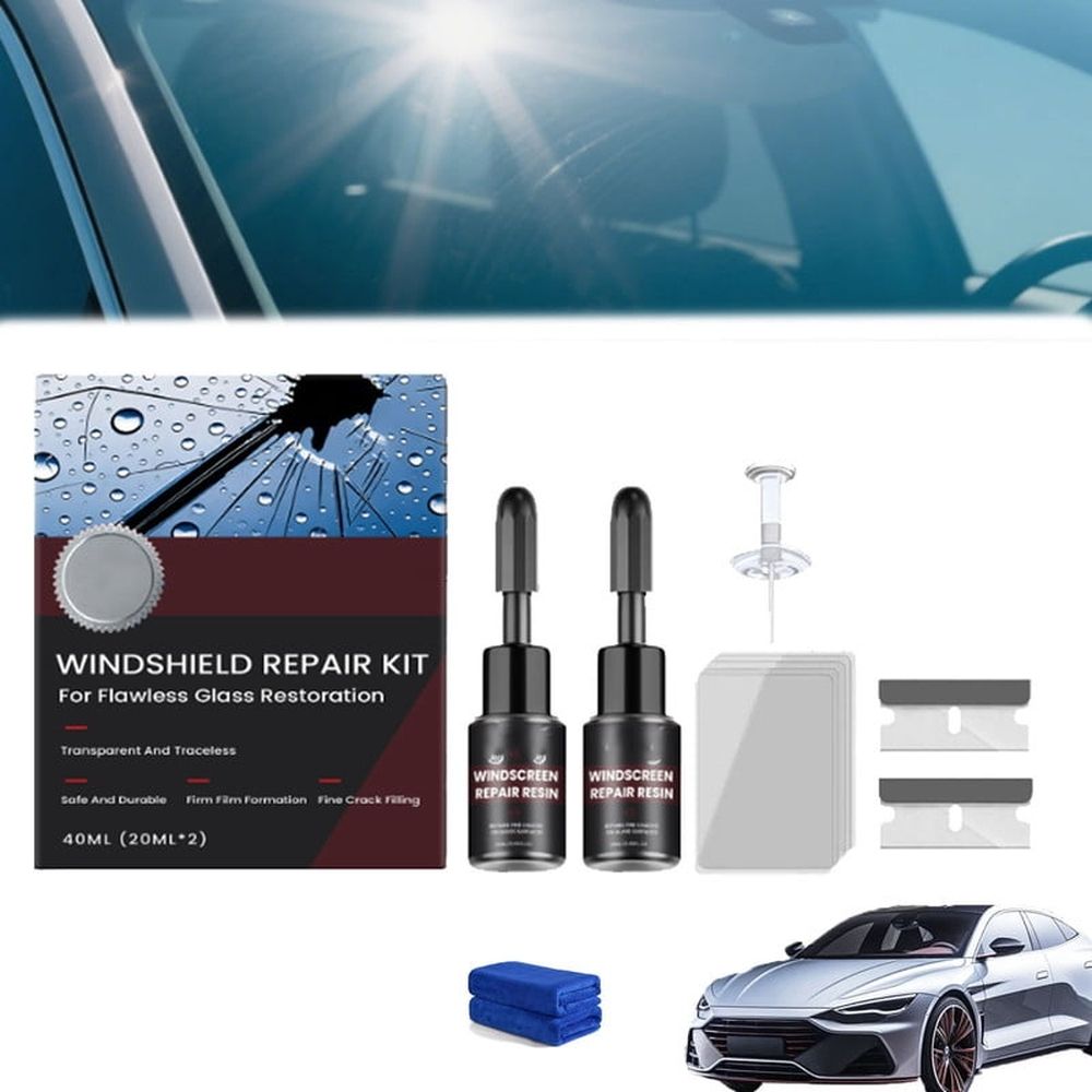 Windshield Crack Repair Kit,  New Windshield Chip Repair Kit, Glass Repair Liquid for Cracks, Car Glass Repair Kit for Windshields, Mirrors, Glasses, All Crack Types