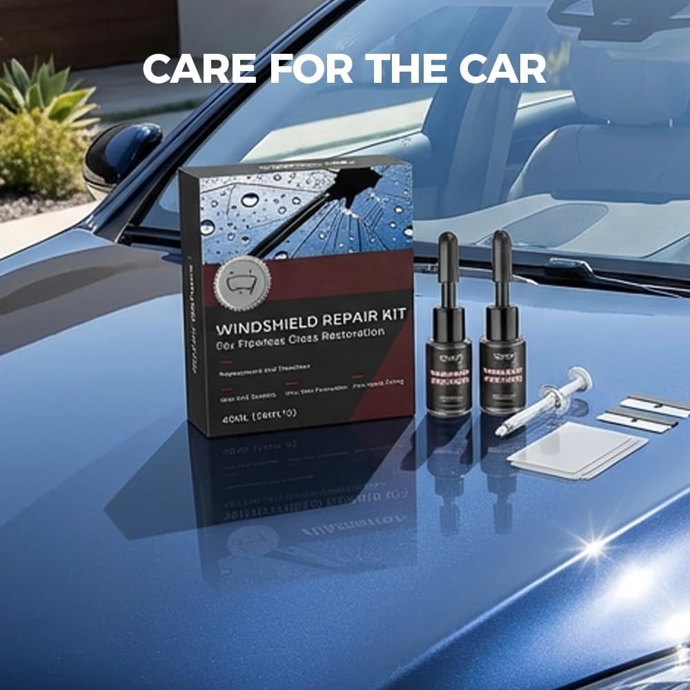 Windshield Crack Repair Kit,  New Windshield Chip Repair Kit, Glass Repair Liquid for Cracks, Car Glass Repair Kit for Windshields, Mirrors, Glasses, All Crack Types