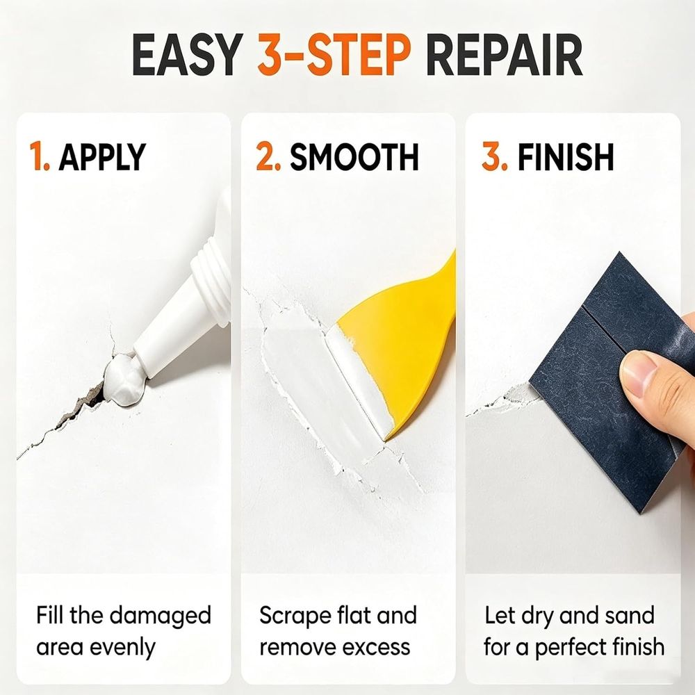 Drywall Patch Repair Kit,Wall Mending Agent,Wall Crack Repair Paste,250g,Multi-Functional Quick-Drying Wall Mending Agent,Waterproof Self-Adhesive,Wall Fix Tool, Quick DIY Fix