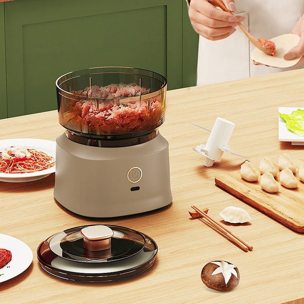 Mini Food Chopper 350ml Electric Garlic Grinder Wireless USB Rechargeable Vegetable Chopper Portable Spice Grinder for Kitchen Camping Travel - 304 Stainless Steel Blades