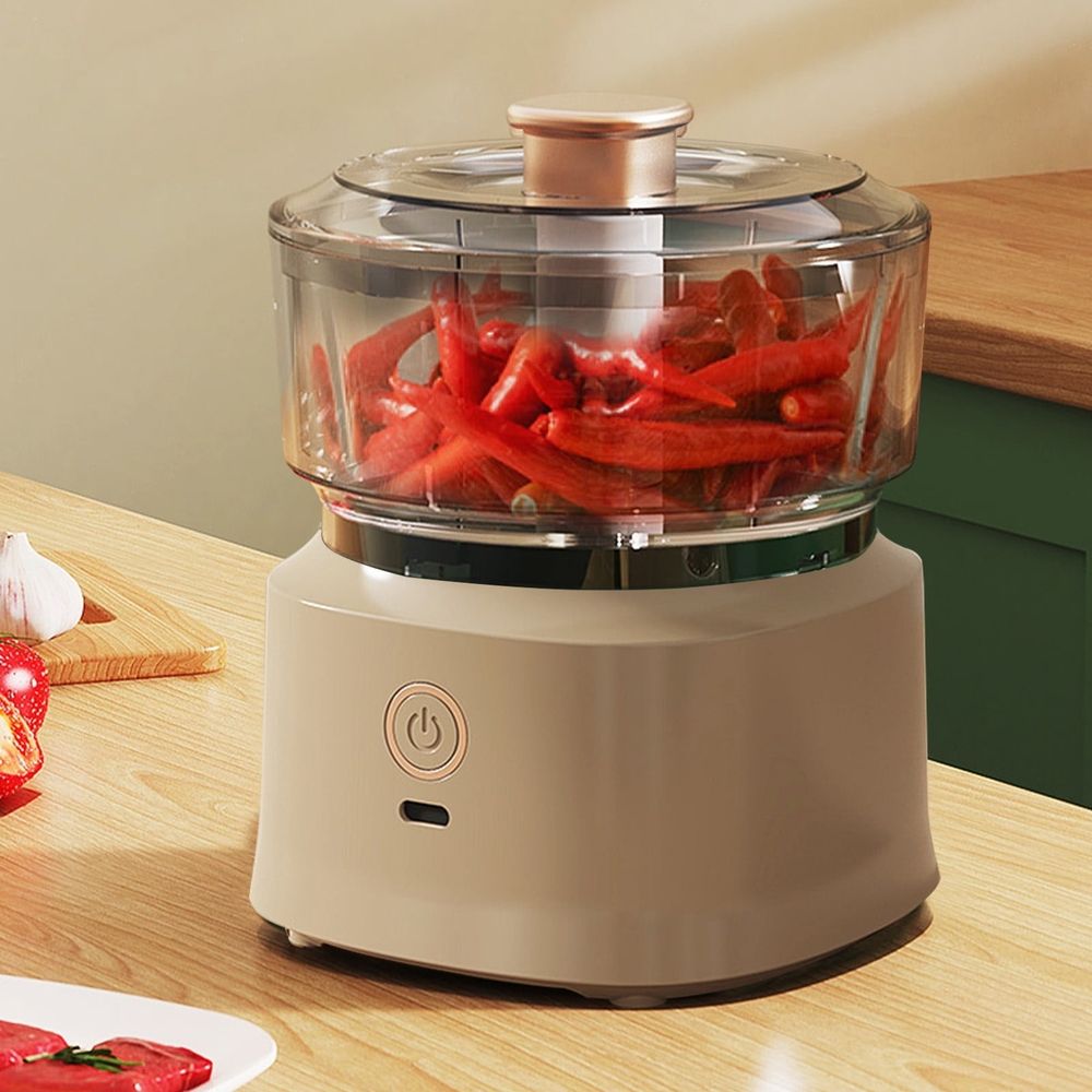 Mini Food Chopper 350ml Electric Garlic Grinder Wireless USB Rechargeable Vegetable Chopper Portable Spice Grinder for Kitchen Camping Travel - 304 Stainless Steel Blades