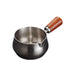 304 Stainless Steel Mini Pan with Wooden Handle 60ml Small Melting Pot for Chocolate Milk Warmer Turkish Coffee Maker Sauce Warmer Oil Heating Cup Reusable Hot Pot for Kitchen Stovetop - 1 Piece
