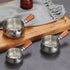 304 Stainless Steel Mini Pan with Wooden Handle 60ml Small Melting Pot for Chocolate Milk Warmer Turkish Coffee Maker Sauce Warmer Oil Heating Cup Reusable Hot Pot for Kitchen Stovetop - 1 Piece