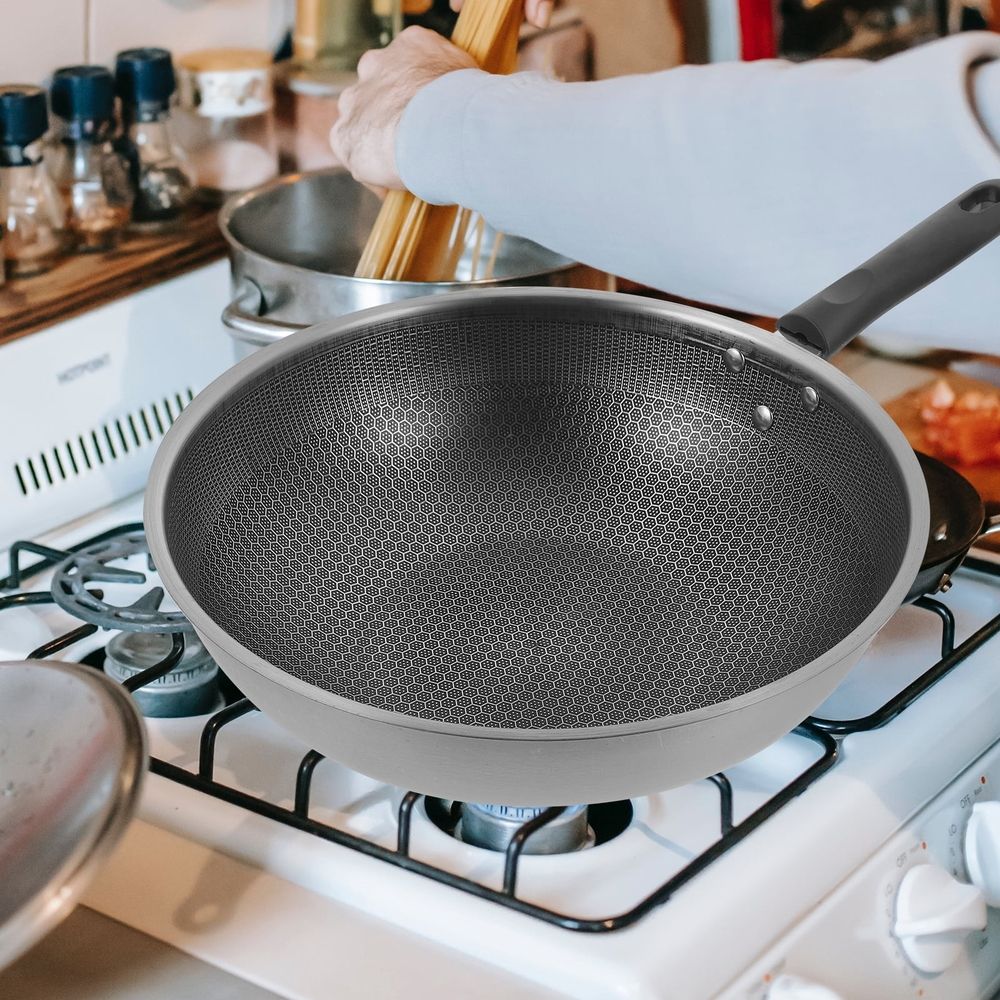 Honeycomb Stainless Steel Nonstick Fry Pan for Efficient Searing and Frying, Cookware for Everyday Use