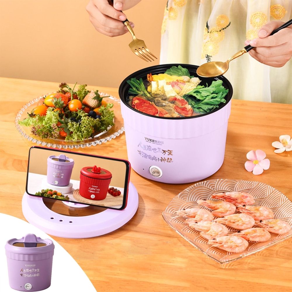 Hot Pot Electric, Mini Ramen Cooker, Portable Pots With Over-Heating Protection For Dorm, Office, Travel, Multifunctional Electric Pot For Cooking Pasta, Soup