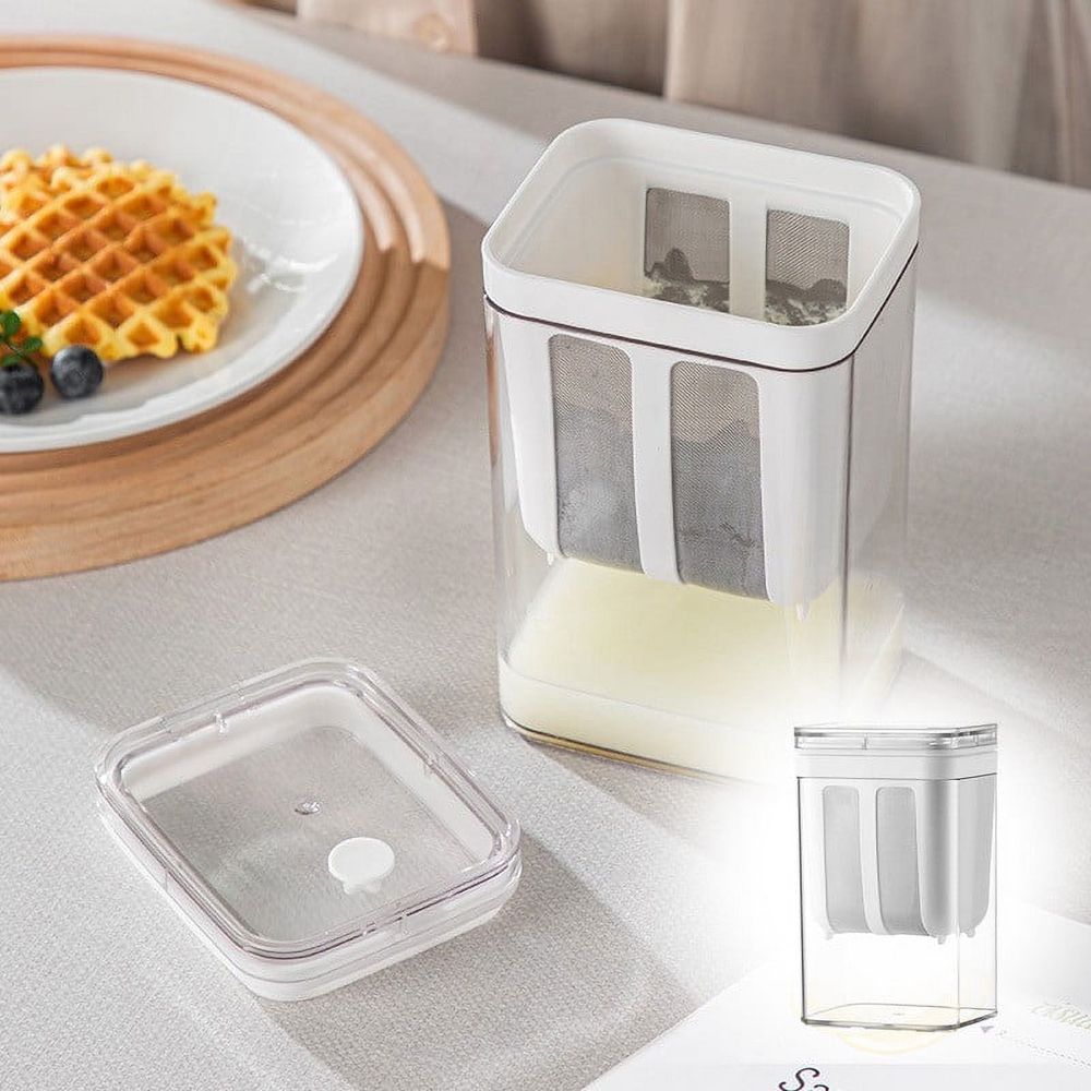 Stainless Steel Yogurt Cheese Maker | 304 Food Grade Yogurt Filter with Transparent Lid | 1100ml Large Capacity for & Greek Yogurt | 1-Pack