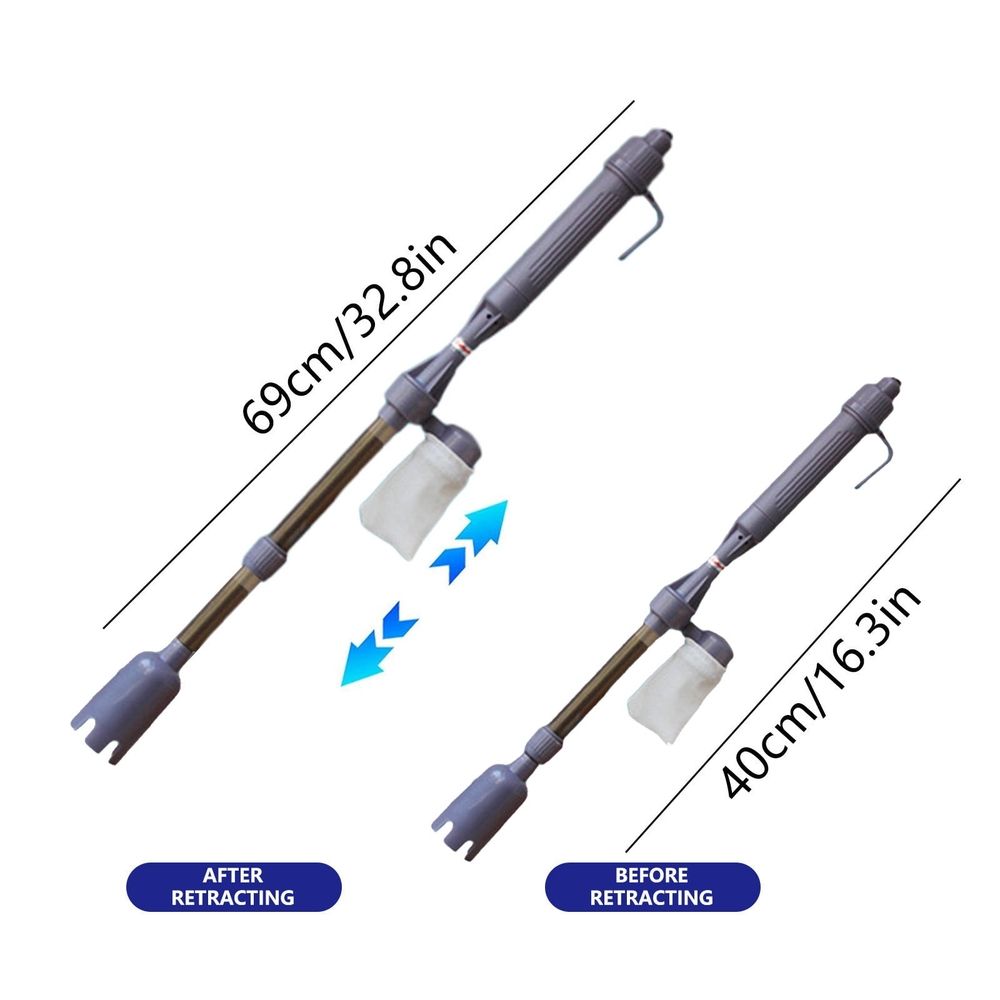 4-in-1 Automatic Aquarium Gravel Cleaner Siphon Vacuum with Battery Pump for Water Change Sand Wash Fish Waste Tank 16.3-32.8in