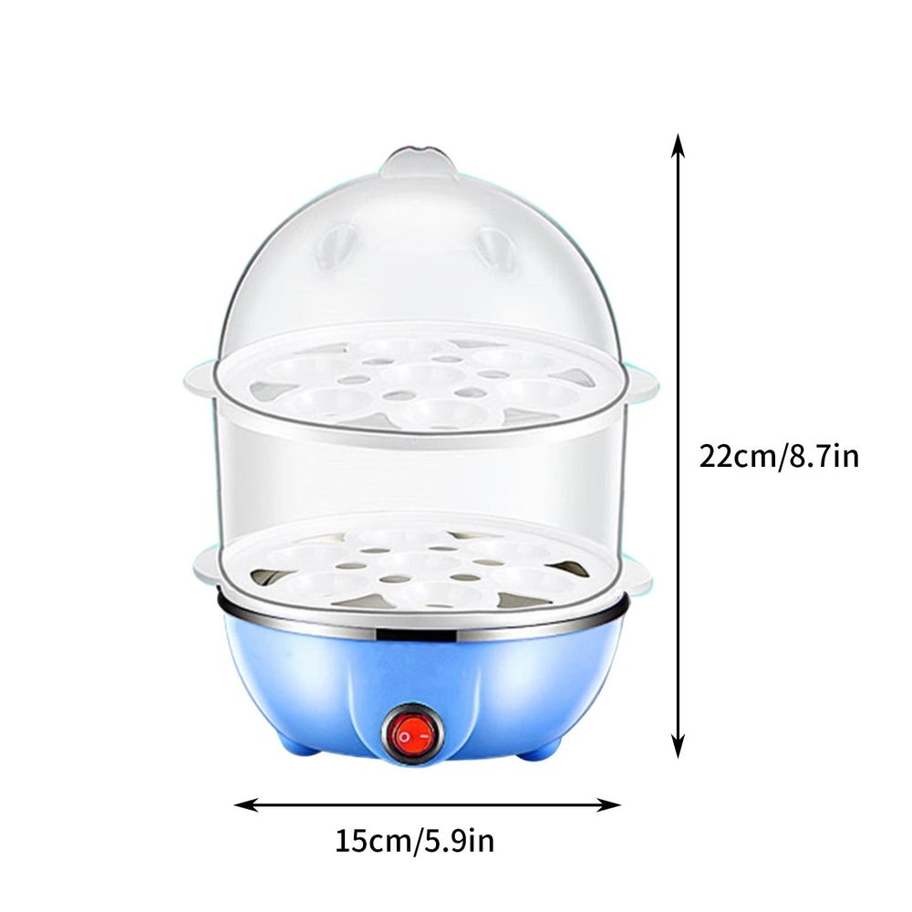Multifunctional Egg Cooker Double Layer 350W Steamer for Hard Boiled Eggs Omelets Vegetables US Standard 5.9x5.9x8.7 Inch
