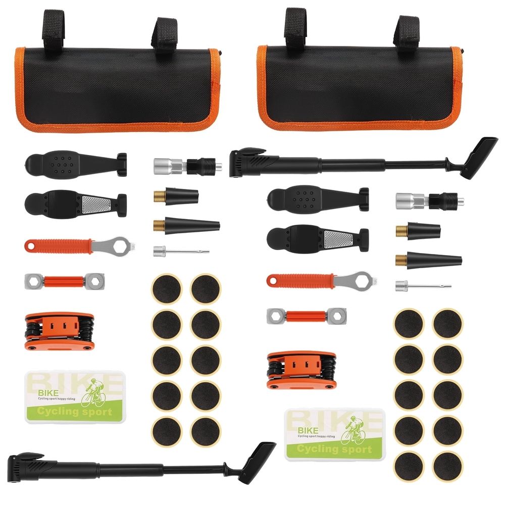 2 Sets 16 in 1 Tool Bicycle Repair Tool Kit Sturdy and Practical Convenient Storage Bag for Mountain and Road Bike