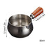 304 Stainless Steel Mini Pan with Wooden Handle 60ml Small Melting Pot for Chocolate Milk Warmer Turkish Coffee Maker Sauce Warmer Oil Heating Cup Reusable Hot Pot for Kitchen Stovetop - 1 Piece