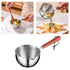 304 Stainless Steel Mini Soup Pot with Wooden Handle, 500ml Milk Warmer for Coffee, Tea, and Sauces, Small Saucepan for Heating Soup, Melting Butter, and Chocolate, Stovetop Safe
