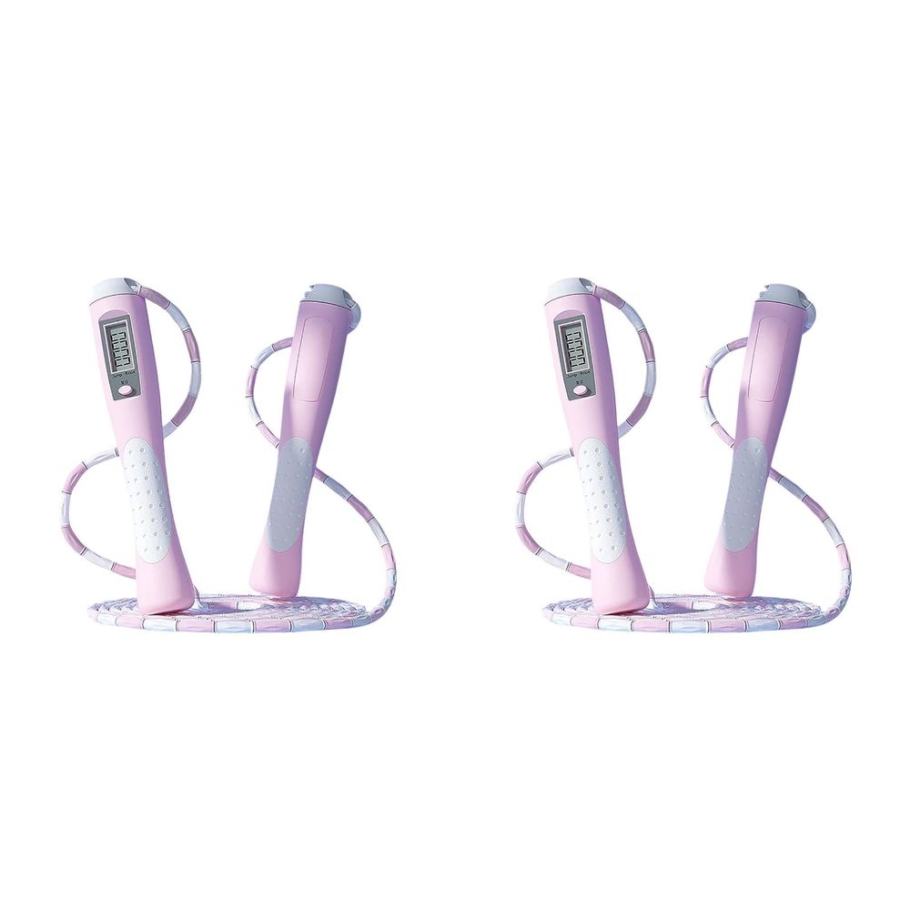 2PCS Jump Rope with Counter Adjustable Digital Skipping Rope for Fitness, Boxing Gym Workouts Tangle-Free Rapid Speed Exercise Rope for Men,Women,Kids Ideal for Home Gym Cardio Training (110.24Inch)