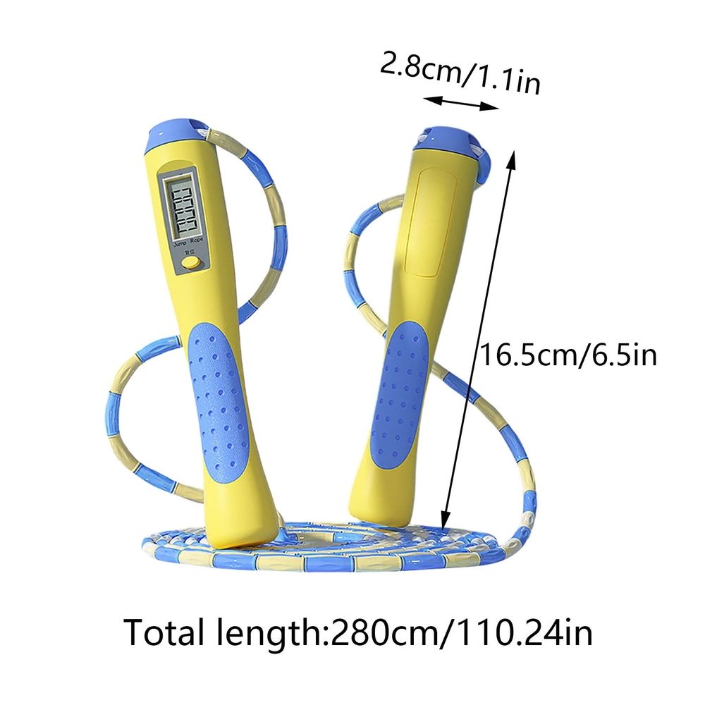 2PCS Jump Rope with Counter Adjustable Digital Skipping Rope for Fitness, Boxing Gym Workouts Tangle-Free Rapid Speed Exercise Rope for Men,Women,Kids Ideal for Home Gym Cardio Training (110.24Inch)