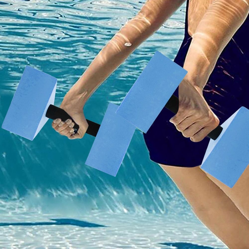Aquatic Exercise Dumbbells Set of 2 - Water Weights for Pool Workouts, Water Aerobics Equipment - Foam Swimming Dumbbells for Fitness & Weight Loss