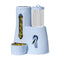 2-in-1 Small Pet Food Water Dispenser,Automatic Feeder with Drinking Bottle for Hamster Rabbit Guinea Pig Cages,Blue,5.5x3.9x6.3in