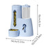 2-in-1 Small Pet Food Water Dispenser,Automatic Feeder with Drinking Bottle for Hamster Rabbit Guinea Pig Cages,Blue,5.5x3.9x6.3in