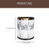 White Marble Trash Can with Marbling Design for Home Storage Compact Non Slip Base