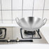 Heavy Duty Plated Silver Stainless Steel Wok for All Stoves - Easy to Move, Wide Use