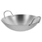 Heavy Duty Plated Silver Stainless Steel Wok for All Stoves - Easy to Move, Wide Use