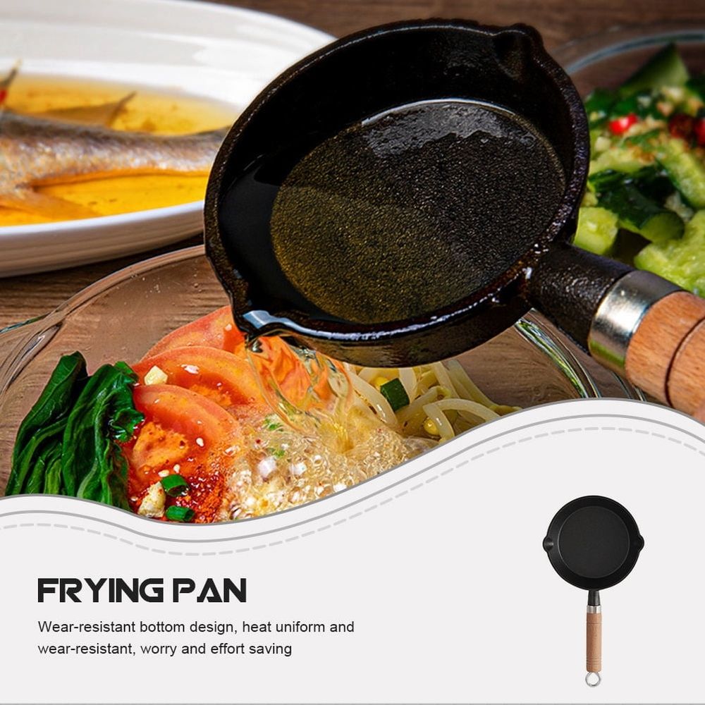 Small Nonstick Frying Pan Set, Iron Wood Handle, Kitchen Cookware