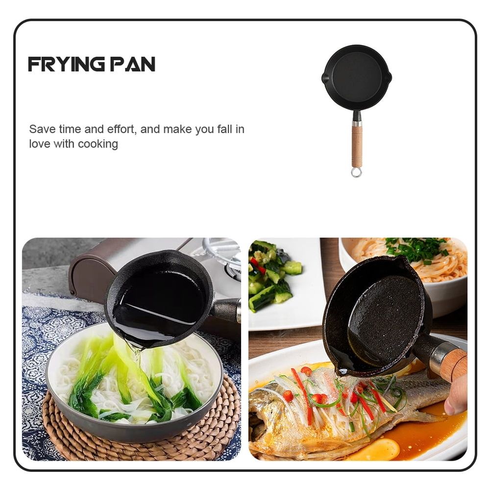 Small Nonstick Frying Pan Set, Iron Wood Handle, Kitchen Cookware