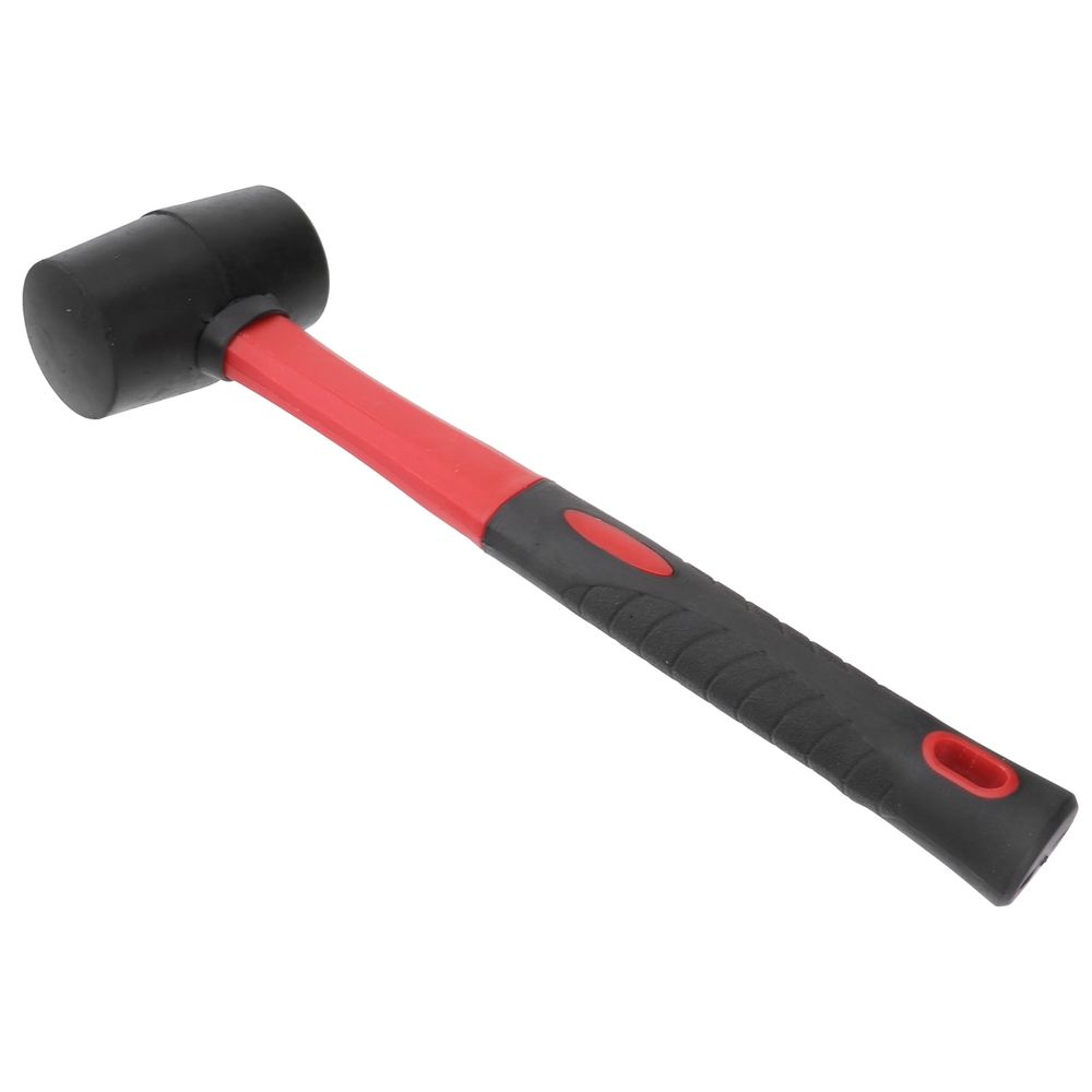 Rubber Mallet with Fiber Handle for Flooring Installation and Home Decoration, Black