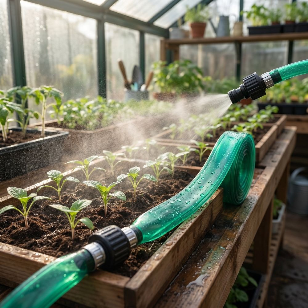 Weather Resistant Flat Water Hose for Garden Use with Smooth Inner Wall and Leakproof Connectors