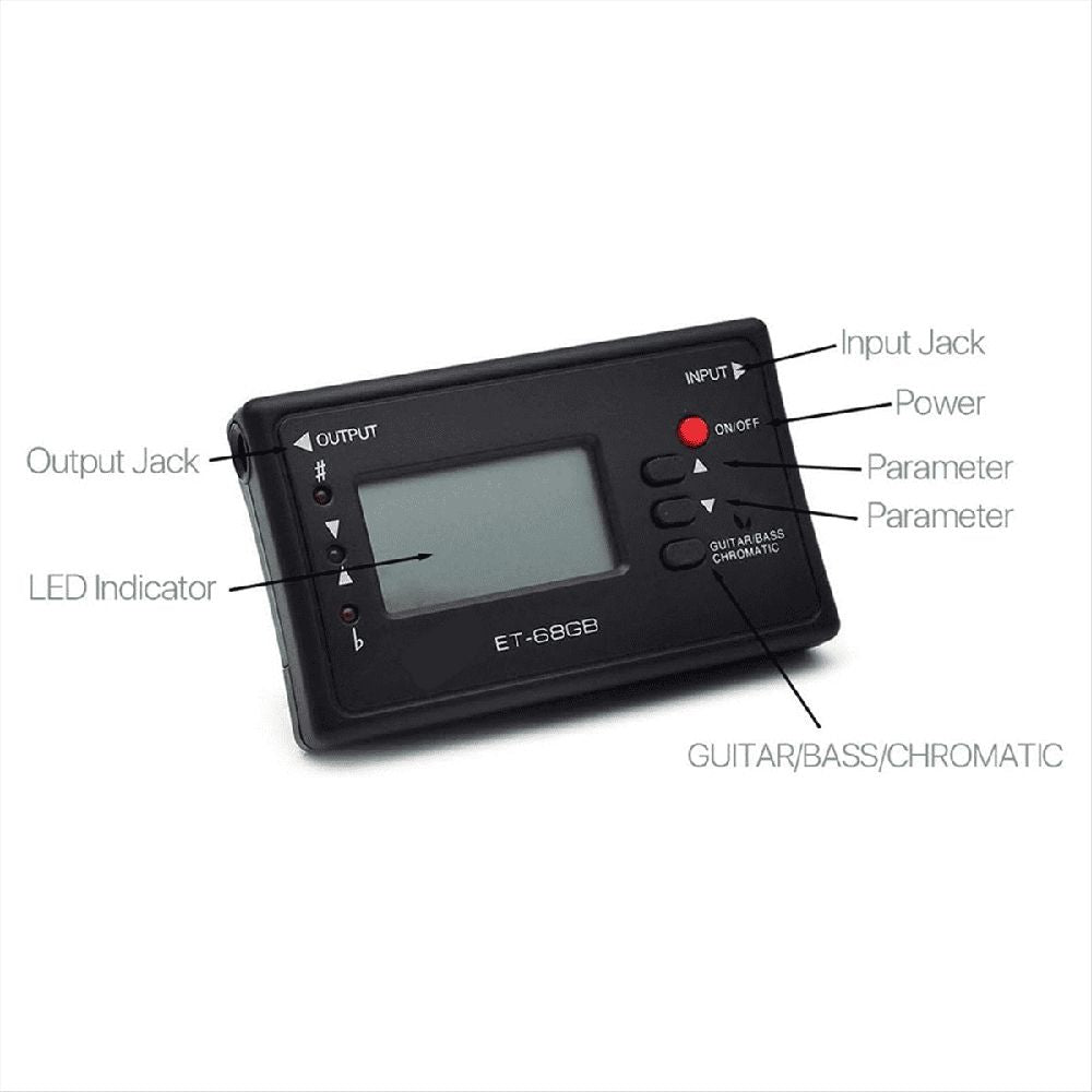 ET-68GB LED Digital Tuner Guitar Ukulele Violin Sound Instrument Accessories Guitars Chromatic Tuner Guitar Tuner