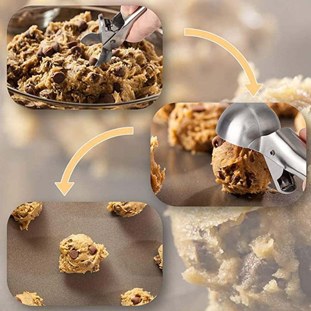 Ice Cream Scoop, Stainless Steel Ice Scoop with Trigger & Ergonomic Handle, One-Push Release for Perfect Scooping, Dishwasher Safe for Ice Cream, Gelato, Sorbet, Cake Batter