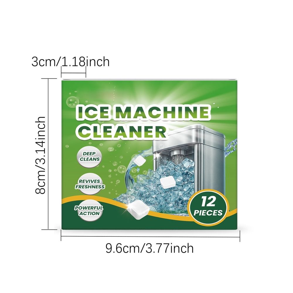 Ice Machine Cleaner Descaler Tablets, Ice Maker Cleaner(12 Pack), Compatible with Countertop and Nugget Ice Maker, Remove limescale, Odor-Free, Crystal Clear Ice