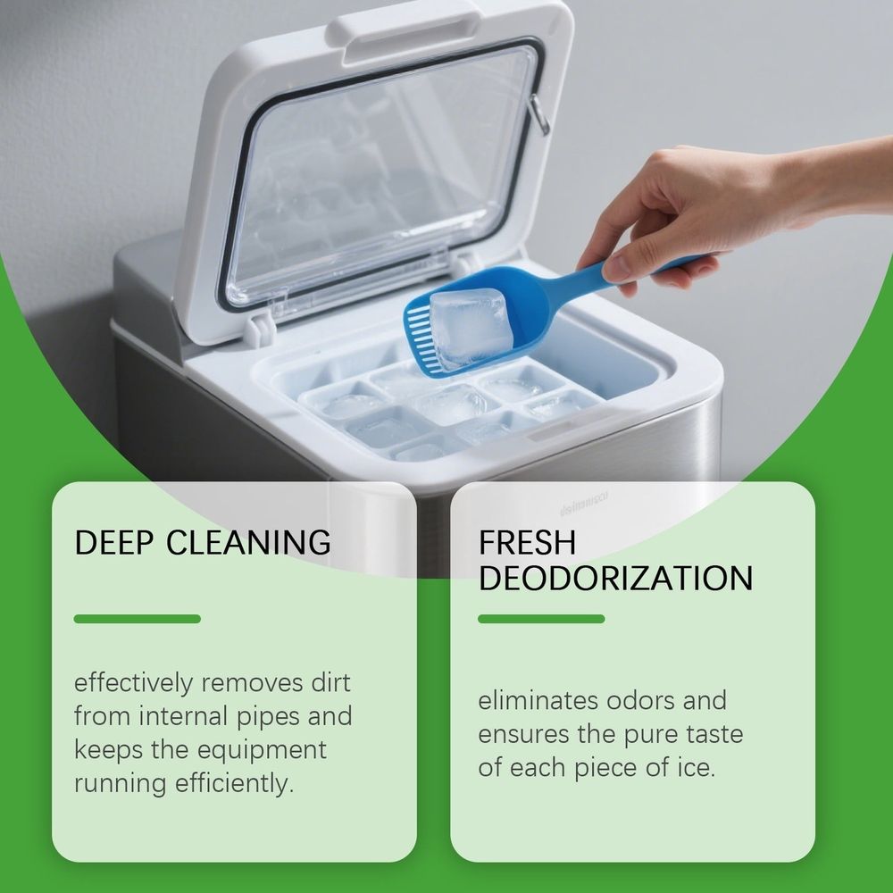 Ice Machine Cleaner Descaler Tablets, Ice Maker Cleaner(12 Pack), Compatible with Countertop and Nugget Ice Maker, Remove limescale, Odor-Free, Crystal Clear Ice