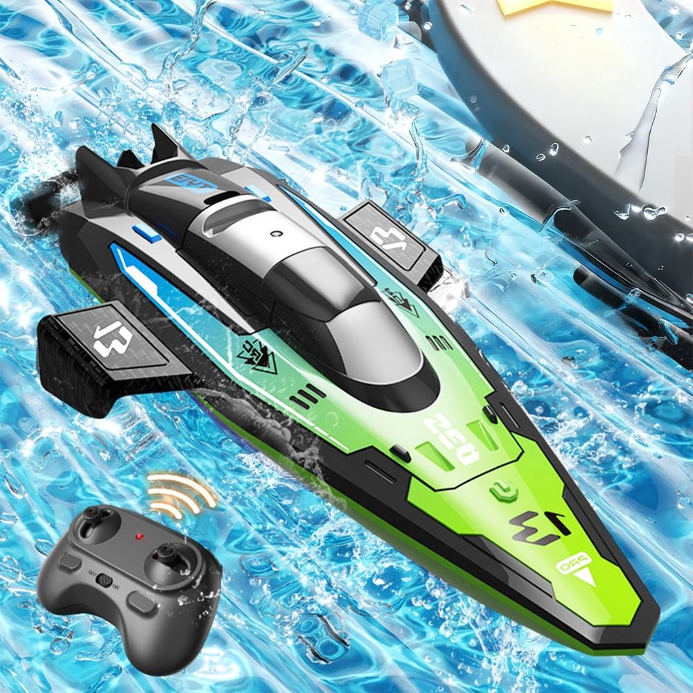 Stunt RC Boat, Remote Control Speedboat with Double Motors, Self-Flipping Function, Water Sensing Auto On/Off, Waterproof Design, 2.4GHz Remote for Pools, Lakes, and Outdoor Play
