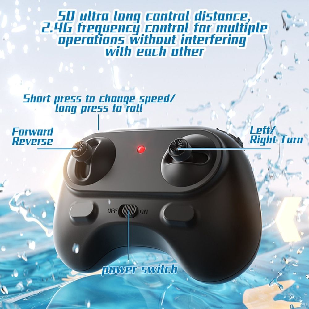 Stunt RC Boat, Remote Control Speedboat with Double Motors, Self-Flipping Function, Water Sensing Auto On/Off, Waterproof Design, 2.4GHz Remote for Pools, Lakes, and Outdoor Play