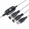 USB to MIDI Cable Converter 2 in 1 PC to Synthesizer Music Studio Keyboard Interface Wire Plug Controller Adapter Cord 16 Channels Supports Computer Laptop