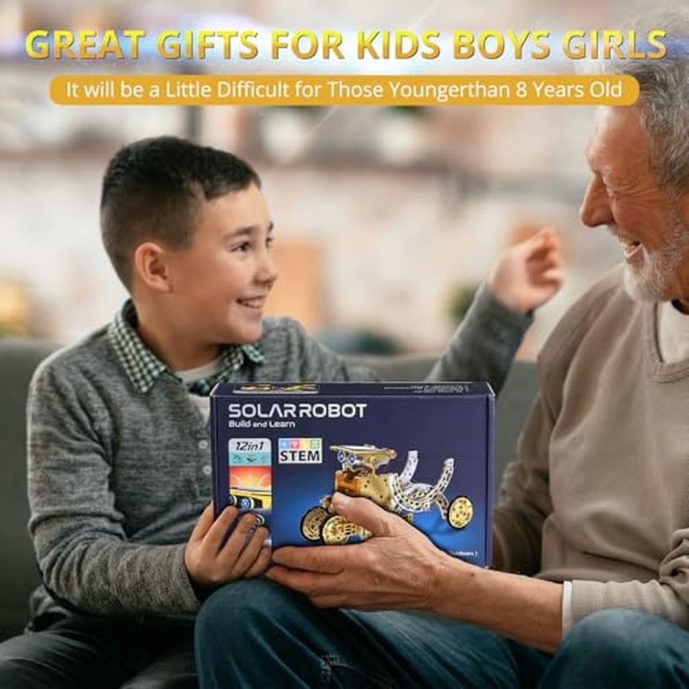 Toys for Kids Age 8-13,12-in-1 Solar Robot Building Science Kits for Boys Girls Teen Age 9 10 11 12,Engineering Christmas Birthday Gifts for 8+ Year Old Boys